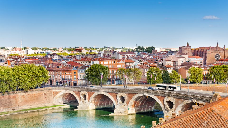 Vue panoramique de Toulouse avec le Pont Neuf et la Garonne.